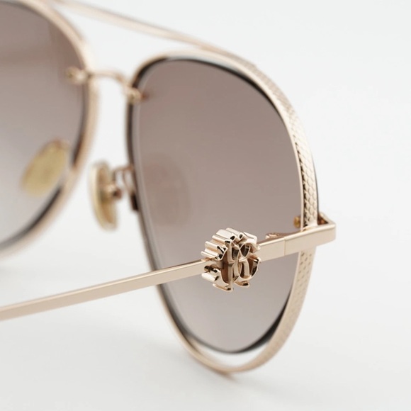 Roberto Cavalli SRC032M Rose Gold Aviator Sunglasses 300G Brown Gradient NEW main image 6